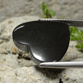 Hématite Gris foncé naturelle Forme de coeur, 25.82 ct, Opaque