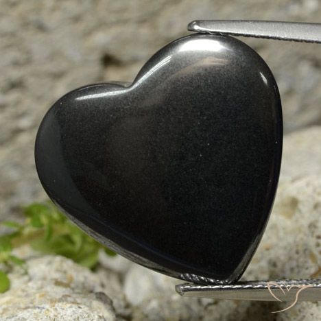 23.09ct Naturel Gris foncé Hématite, Cœur, Opaque