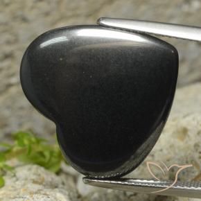 Hématite Gris foncé naturelle Cœur, 23.09 ct, Opaque