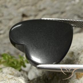 Hématite Gris foncé naturelle Cœur, 23.09 ct, Opaque