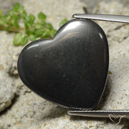23.05ct Naturel Gris foncé Hématite, Cœur, Opaque