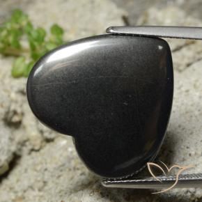 Hématite Gris foncé naturelle Cœur, 23.05 ct, Opaque