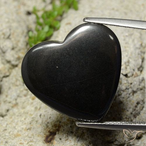 22.87ct Naturel Gris foncé Hématite, Cœur, Opaque