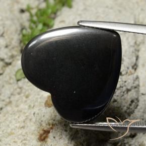 Hématite Gris foncé naturelle Cœur, 22.87 ct, Opaque