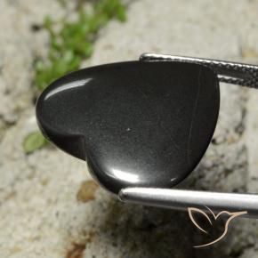 Hématite Gris foncé naturelle Cœur, 22.87 ct, Opaque