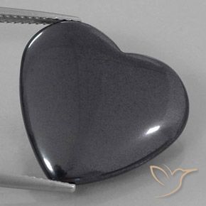 22.83ct Naturel Gris foncé Hématite, Cœur, Opaque