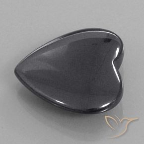 Hématite Gris foncé naturelle Cœur, 22.83 ct, Opaque