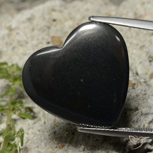 23.50ct Naturel Gris foncé Hématite, Cœur, Opaque