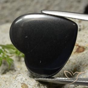 Hématite Noir Gris naturelle Cœur, 23.29 ct, Opaque
