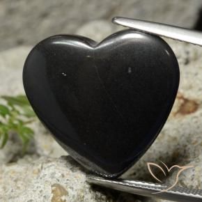 Hématite Noir Gris naturelle Cœur, 23.29 ct, Opaque
