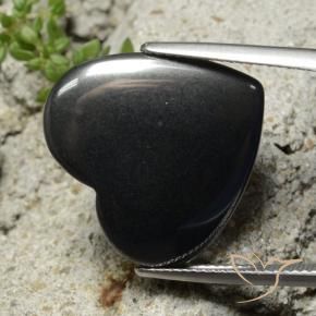 Hématite Noir Gris naturelle Cœur, 23.58 ct, Opaque