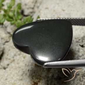 Hématite Noir Gris naturelle Cœur, 23.58 ct, Opaque