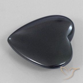 Hématite Noir Gris naturelle Cœur, 22.83 ct, Opaque