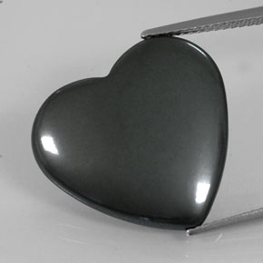 Hématite gris naturelle forme de coeur, 23,17 ct, opaque