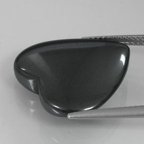 Hématite gris naturelle forme de coeur, 23,17 ct, opaque