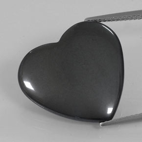 Hématite gris naturelle forme de coeur, 22,90 ct, opaque