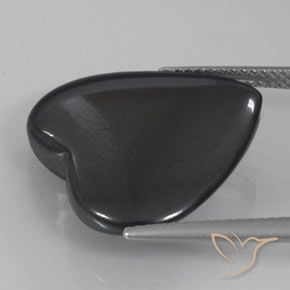 Hématite Gris foncé naturelle Cœur, 22.91 ct, Opaque