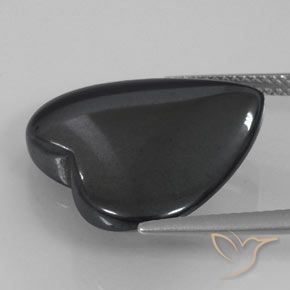 Hématite Noir Gris naturelle Cœur, 23.32 ct, Opaque