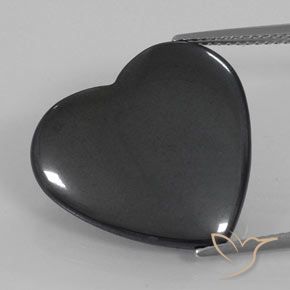 22.84ct Naturel Gris moyen Hématite, Cœur, Opaque