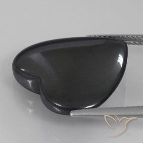 Hématite Gris moyen naturelle Cœur, 22.84 ct, Opaque