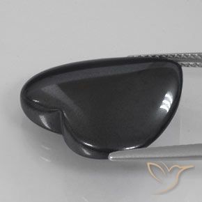 Hématite Gris foncé naturelle Cœur, 22.57 ct, Opaque