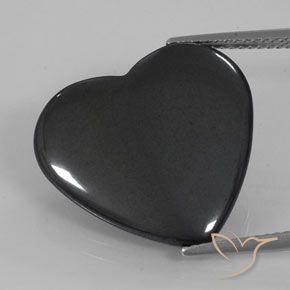 22.86ct Naturel Gris foncé Hématite, Cœur, Opaque