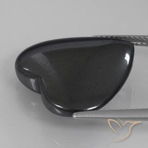 Hématite Gris foncé naturelle Cœur, 22.86 ct, Opaque