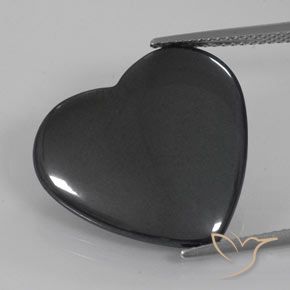 23.38ct Naturel Noir Gris Hématite, Cœur, Opaque