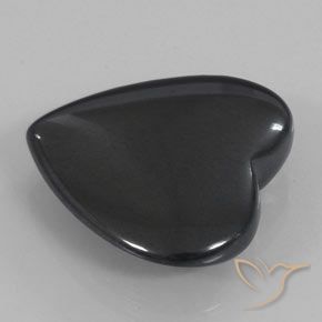 Hématite Noir Gris naturelle Cœur, 23.38 ct, Opaque