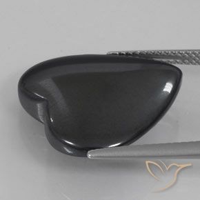 Hématite Noir Gris naturelle Cœur, 23.38 ct, Opaque