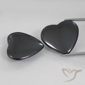 46.56ctw Naturel Gris foncé Hématite, Cœur, Opaque
