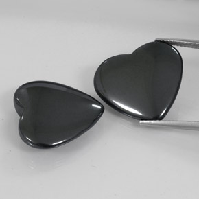 Achetez naturel 46.94ct Noir Gris Hématite gems, Forme de coeur, En provenance Brésil chez GemSelect. En stock, livraison internationale!