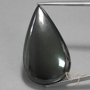 Hématite Gris foncé naturelle En forme de poire, 53.68 ct, Opaque