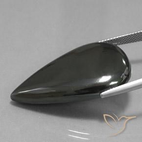 Hématite Gris foncé naturelle En forme de poire, 53.68 ct, Opaque
