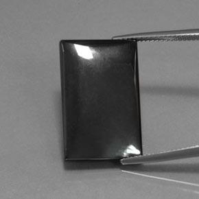 Hématite gris naturelle baguette, 27,19 ct, opaque
