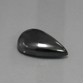 Hématite Noir Gris naturelle En forme de poire, 43.28 ct, Opaque