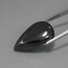 Hématite Noir Gris naturelle En forme de poire, 43.28 ct, Opaque