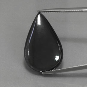 Hématite noir et gris naturelle en forme de poire, 28,96 ct, opaque