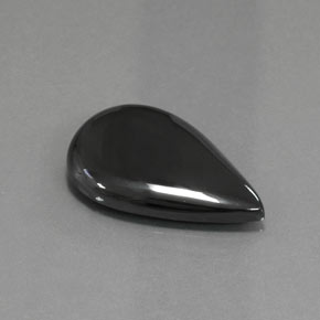 Hématite noir et gris naturelle en forme de poire, 28,96 ct, opaque
