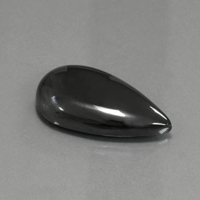 Hématite Noir Gris naturelle En forme de poire, 30.66 ct, Opaque