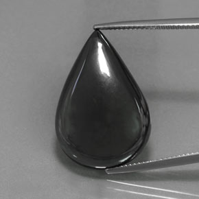 Hématite gris naturelle en forme de poire, 36,01 ct, opaque