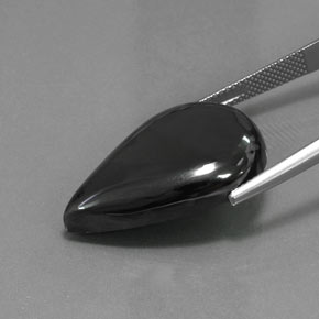 Hématite gris naturelle en forme de poire, 36,01 ct, opaque
