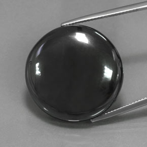 Hématite Noir Gris naturelle Coupe roude, 52.97 ct, Opaque