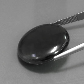 Hématite Noir Gris naturelle Coupe roude, 52.97 ct, Opaque