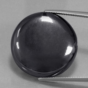 Hématite Noir Gris naturelle Coupe roude, 43.76 ct, Opaque