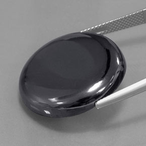 Hématite Noir Gris naturelle Coupe roude, 43.76 ct, Opaque