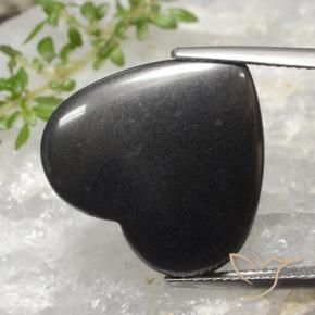 Hématite Gris foncé naturelle Cœur, 23.48 ct, Opaque
