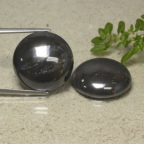 65.53ctw Naturel Noir Gris Hématite, Tour, Opaque