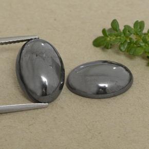 Achetez naturel 16.77ct Noir Gris Hématite gems, Coupe ovale, En provenance Brésil chez GemSelect. En stock, livraison internationale!