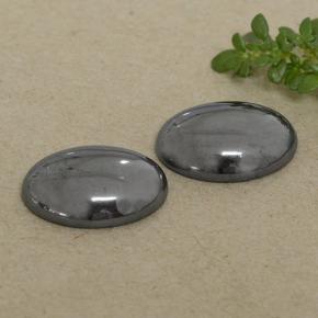 Achetez naturel 16.77ct Noir Gris Hématite gems, Coupe ovale, En provenance Brésil chez GemSelect. En stock, livraison internationale!
